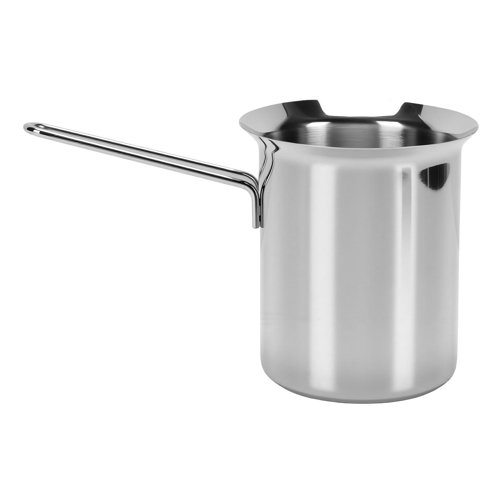 Pot à lait en acier inoxydable 24,69 oz Réchaud à sauce pour cuisinière Cafetière turque pour faire fondre le lait, le beurre, le chocolat