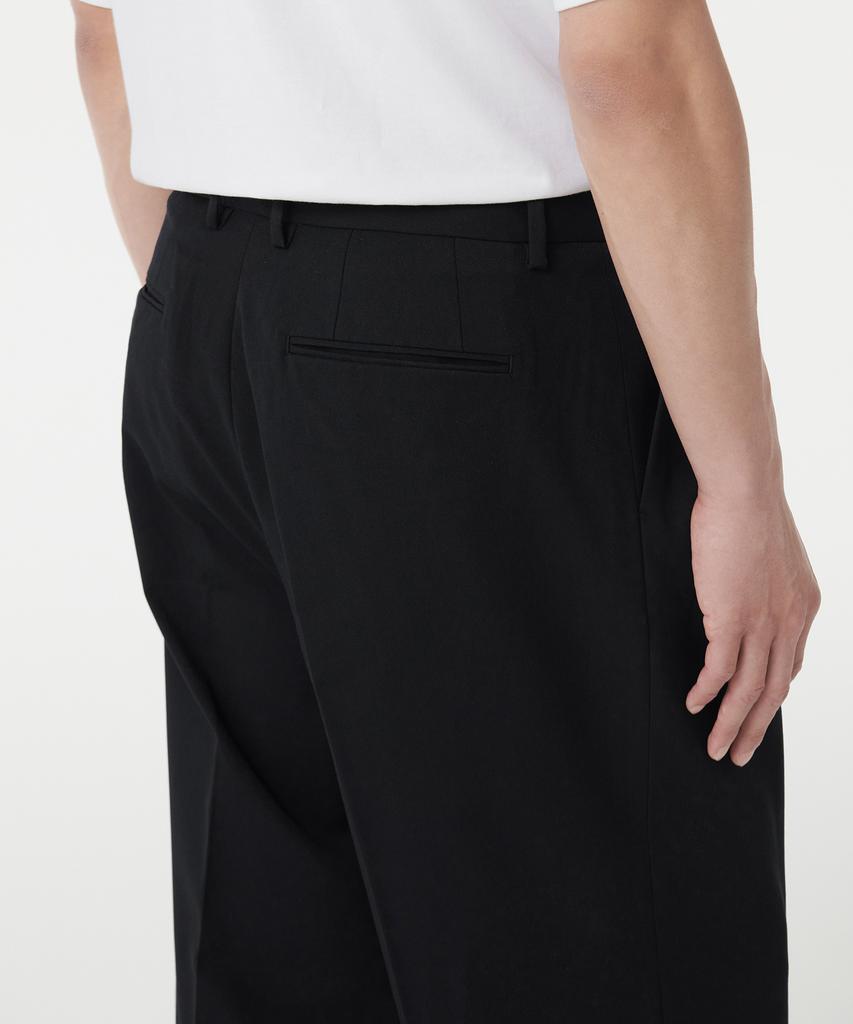 MUSINSA STANDARD Three-Puck Semi-Balloon Slacks [Black]