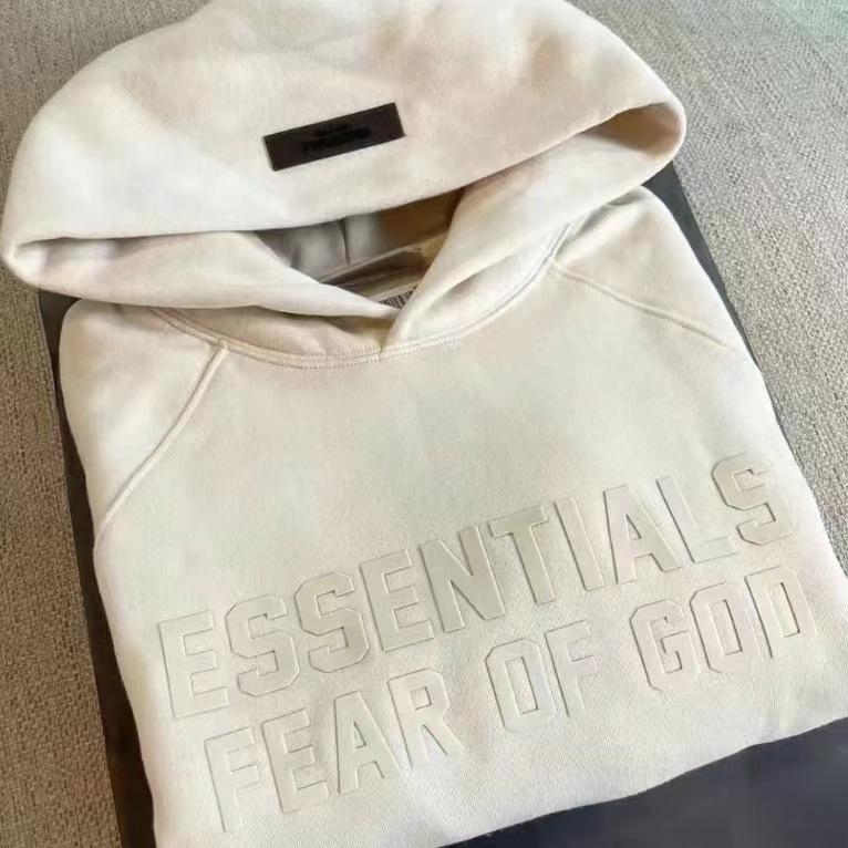 FOG Essentials Double Line Loose Fit Hoodie - Silikon-Buchstabendesign, Partnerlook für Herbst/Winter, Plus Samt für Wärme.