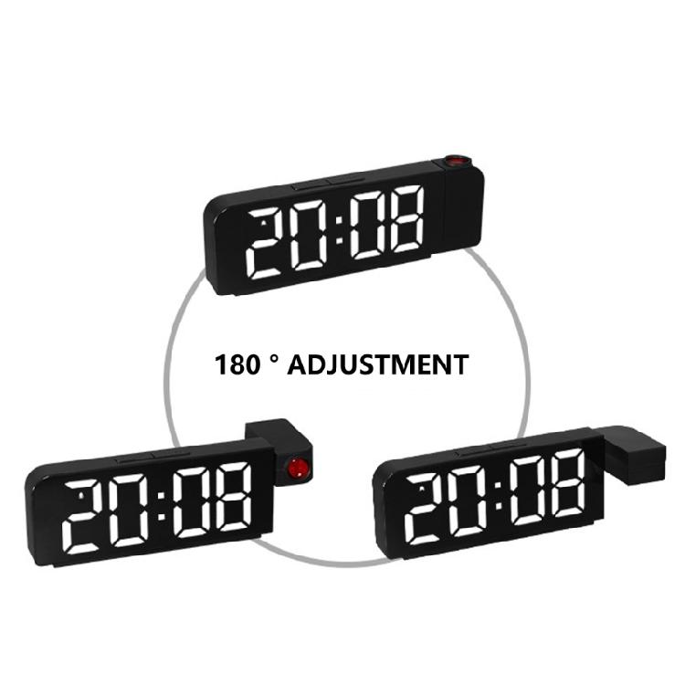 Compact Adjustable Digital Projection Clock With USB Charging Port And Dimmer Option For Bedroom Workspaces Easy To Read