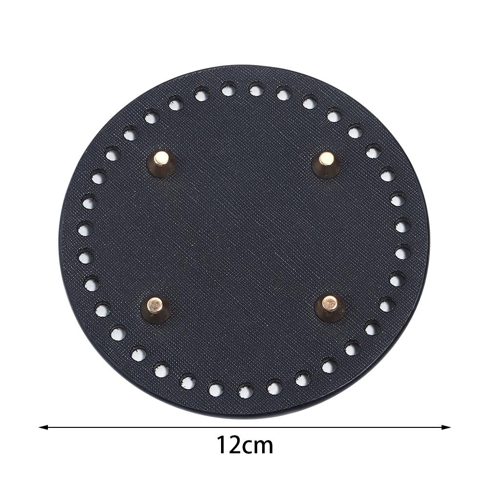1pc Round Long Bottom For Knitted Bag PU Leather Bag Base Handmade Bottom With Holes Diy Crochet Bag Bottom Accessories