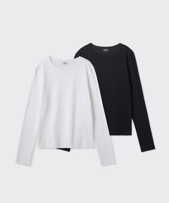 MUSINSA STANDARD WOMAN Women'S Slim Crew Neck Long Sleeve T-Shirt 2-Pack