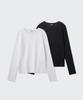 MUSINSA STANDARD WOMAN Women'S Slim Crew Neck Long Sleeve T-Shirt 2-Pack