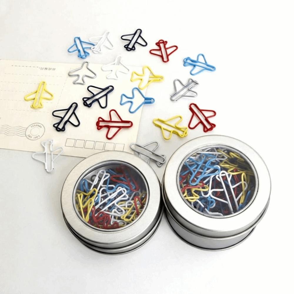 Airplane Shape Airplane Paper Clips Plastic-coated Metal Plane Paper Clips Paper Clips  Office