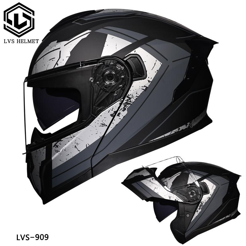 Motorcycle helmet, men's and women's all season universal flip face helmet, double mirror semi full coverage motorcycle, persona