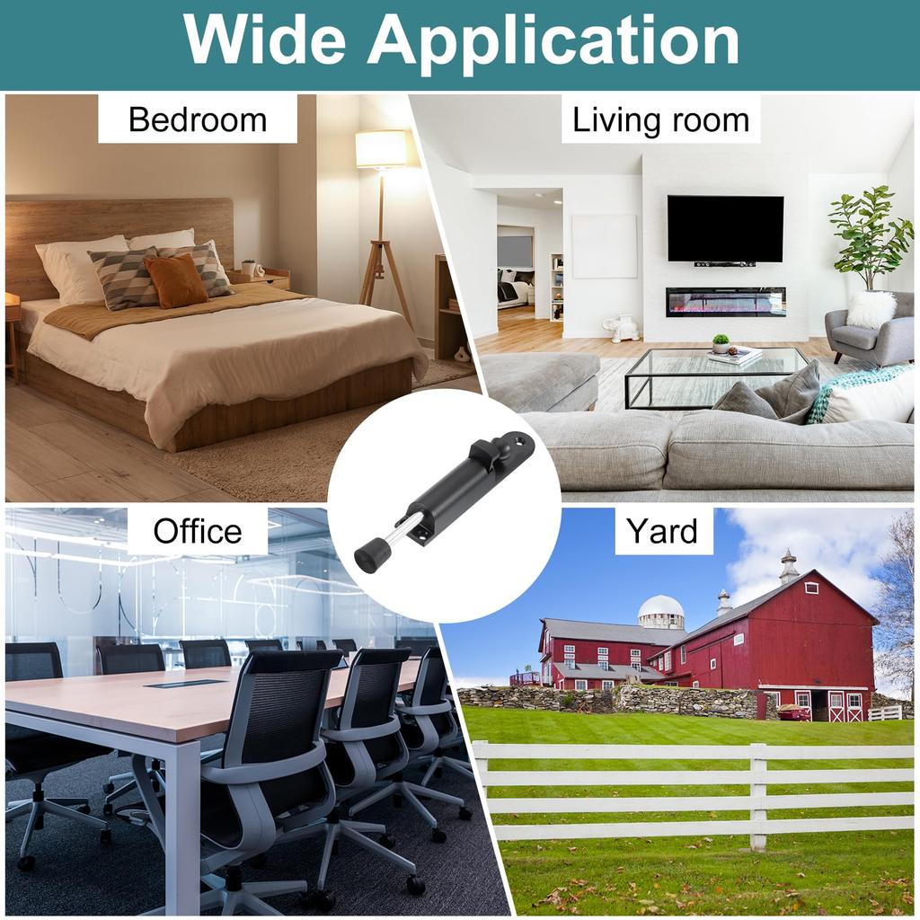 Uxcell 2er-Pack Kick-Down Türstopper, Federbelasteter teleskopischer Türstopper, Verstellbarer Türschloss-Halter für Bodenabstand, 45mm/1.77 Zoll, Schwarz