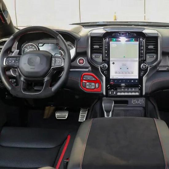 For Dodge Ram 1500 -2026 Red Interior 4WD Adjustment Switch Decor Cover Trim