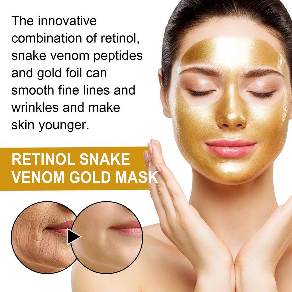 EELHOE Retinol Schlangengift Goldmaske Reinigung Haut Porenverfeinerung Aufhellung Verjüngung Feuchtigkeitsspendende Maske