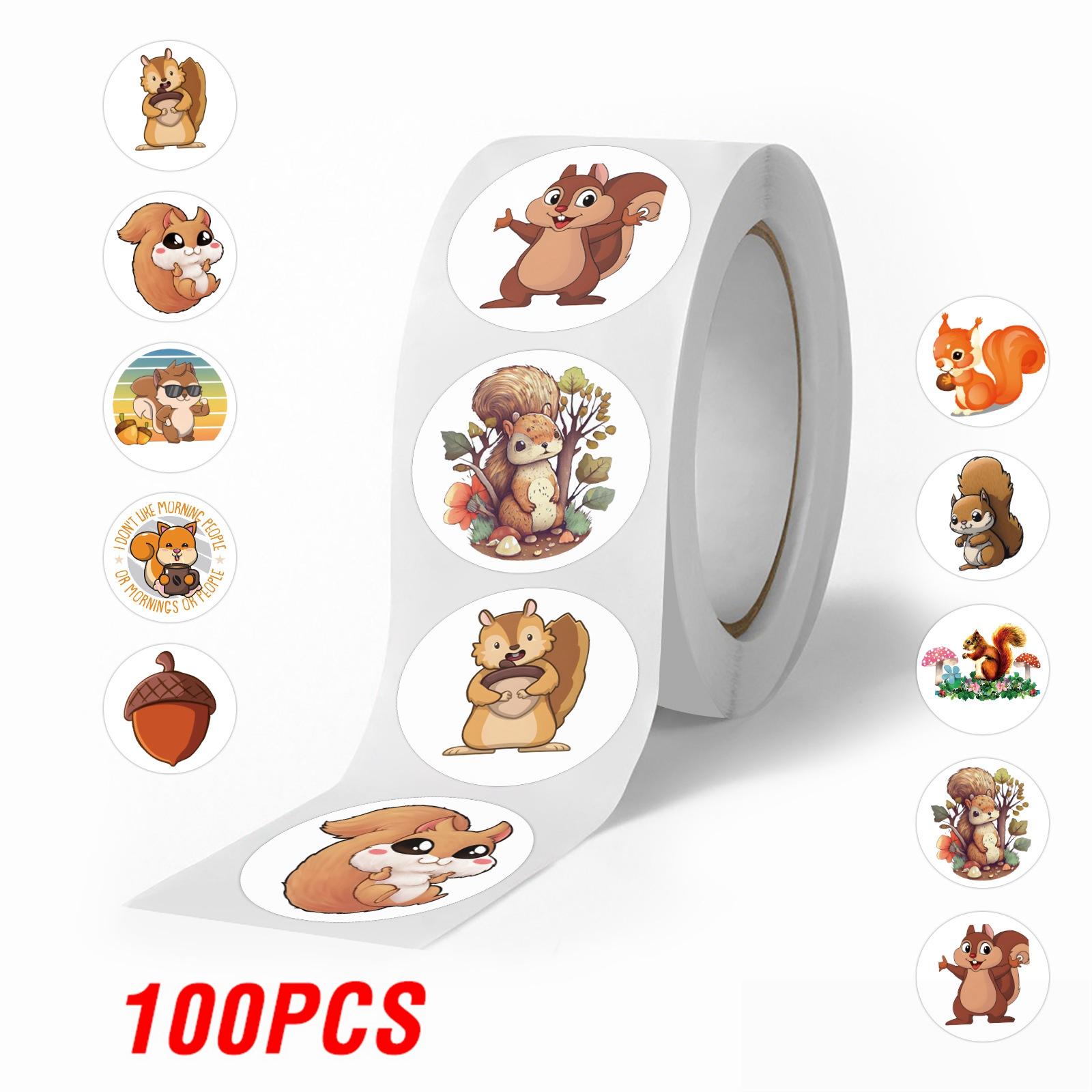 100-500Pcs Premium-Quality Cute Top-Grade Animal Top-Grade Squirrel High-Standard Stickers Top-Grade Packs First-Class Laptop Superior-Grade