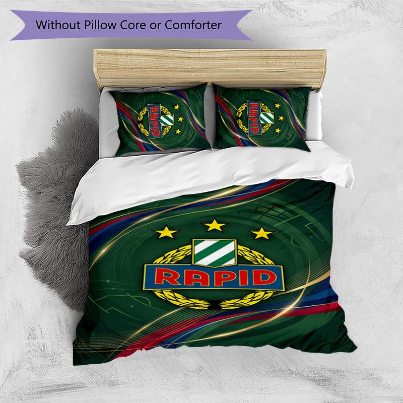 Rapid Wien FC Printed 3PCS Bedding Set Breathable Duvet Cover with Pillowcases Decorative Bed Linen for Bedroom Home