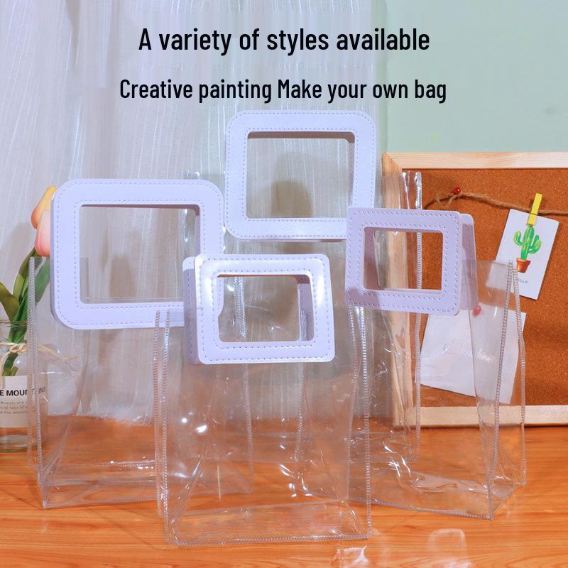 Teacher's Day DIY Tote Bag: Transparent PVC for Children's Graffiti Art