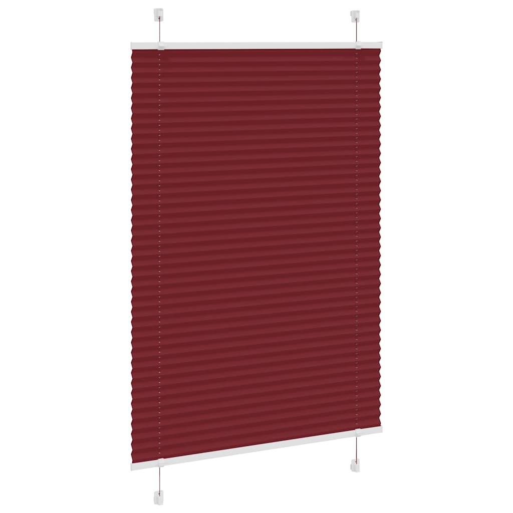 Burgundy Red Pleated Blind 95X100 Cm Fabric Width