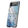 Phone Case For Samsung Galaxy Z Flip 3 4 5 6 Hard Folding PC For Samsung Z Flip3 Flip4 Flip5 Cover Blue Butterfly Ocean Waves