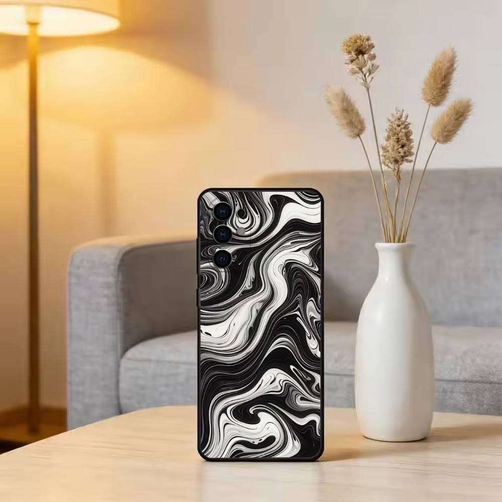 Minimalistisches Linienkunst Handyhülle Schwarzes Silikon Weich Für Samsung S25,S24,S21,S22,S23,S30,Ultra,S20,Plus,Fe,Lite