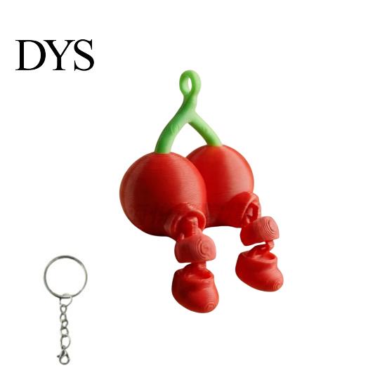 Short Leg Fruit Design 3D Printed Figure Collectible Figurine Cute Banana Orange Blueberry Cherry For Adults Shelf Ornament with Dangling Legs