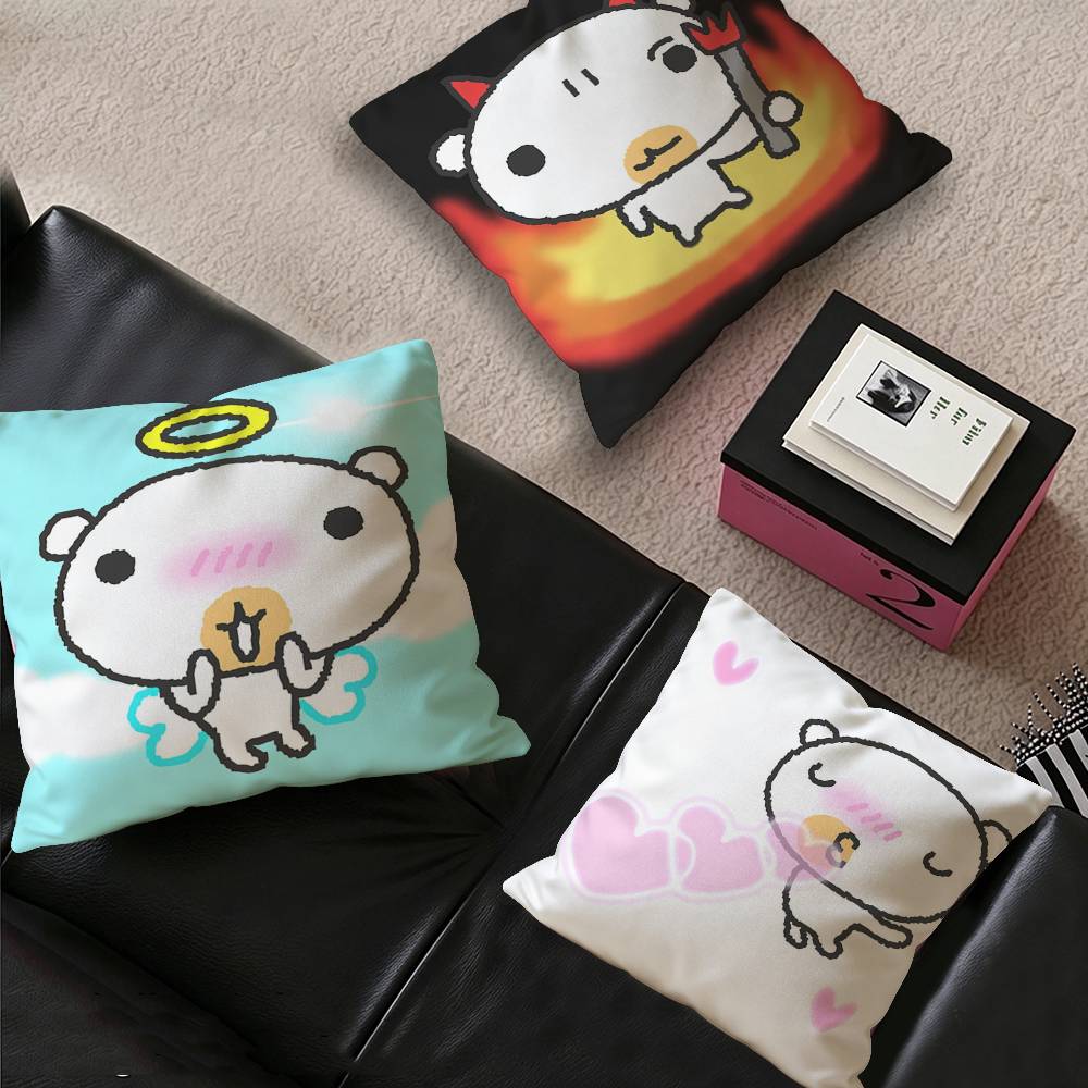 INS Puppy Seal Cartoon Decorative Room Aesthetics Pillow Case Home Decor Bedroom Sofa Bed Couch Pillow Cover 45x45