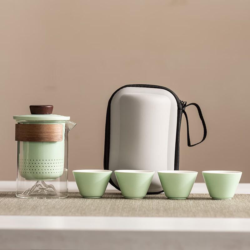 High-End Portable Anti-Scald Travel Tea Set with Glass Teapot