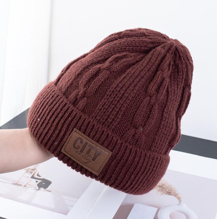 Unisex Letter Label Beanie Hat Fashion Winters Hats Male Female Outdoor Classic Keep Warm Winter Cap