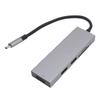 USB C Hub 5 In 1 Multiport Adapter 4K Stunning Display Type C Docking Station for Laptops Tablets Grey Aluminum Alloy