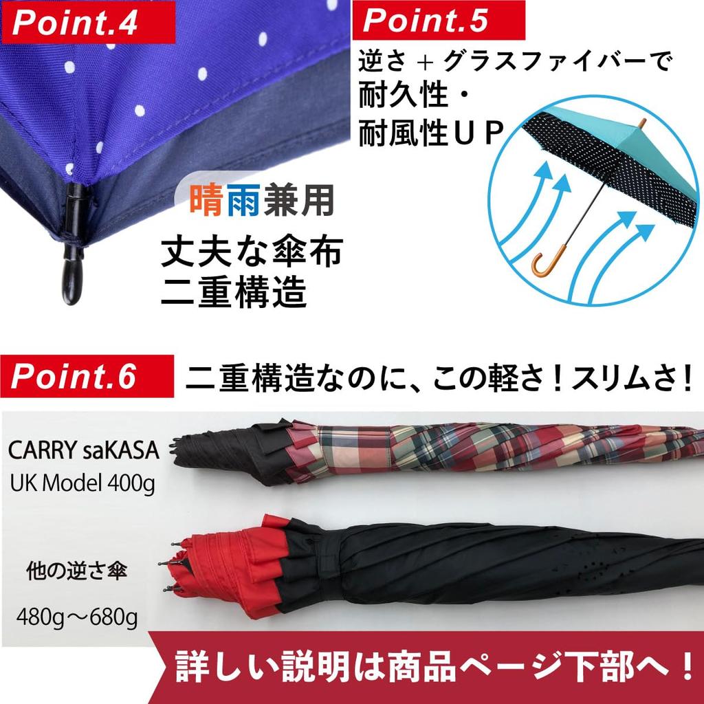 CARRY saKASA UK Umgekehrt Faltbar Öffnet Oben Bleibt Steht UV-Schutz Geeignet für Frauen und Männer Modell Regenschirm, Leicht, Unten, Trocken, Praktisch,