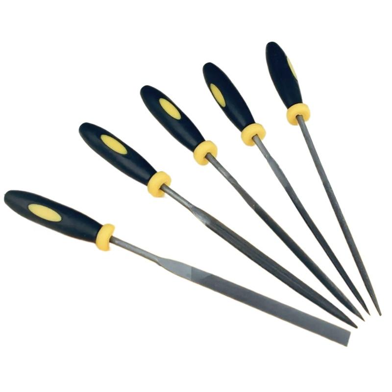 5/10pcs Premium Needle File Set - with Non-Slip Ergonomic Handles for Precise Filing on Wood, Plastic, Model (as the picture,MIX)