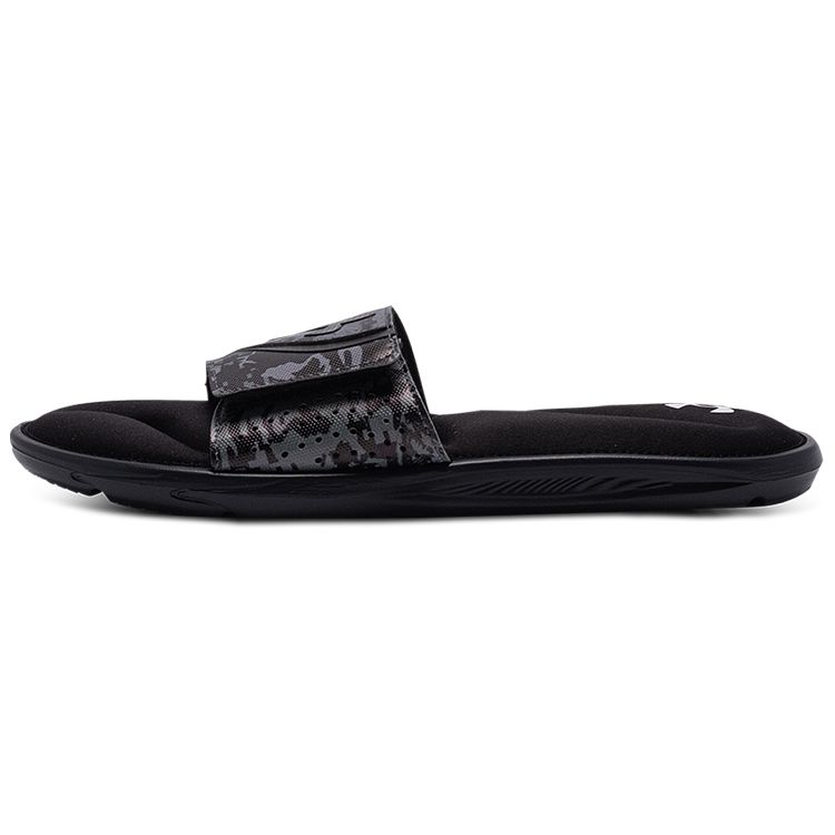 Under Armour Ignite Series Vi Graphic Strap Casual Slide Sandals Men Footwear Black Gray 3024450-003