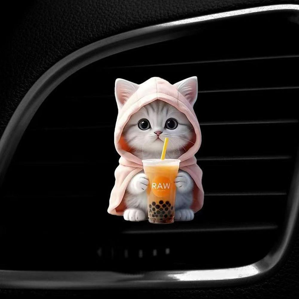 Diffusore di deodorante per auto per gatti, clip di ventilazione per diffusore di aromi, clip di ventilazione per decorazione degli interni dell'auto