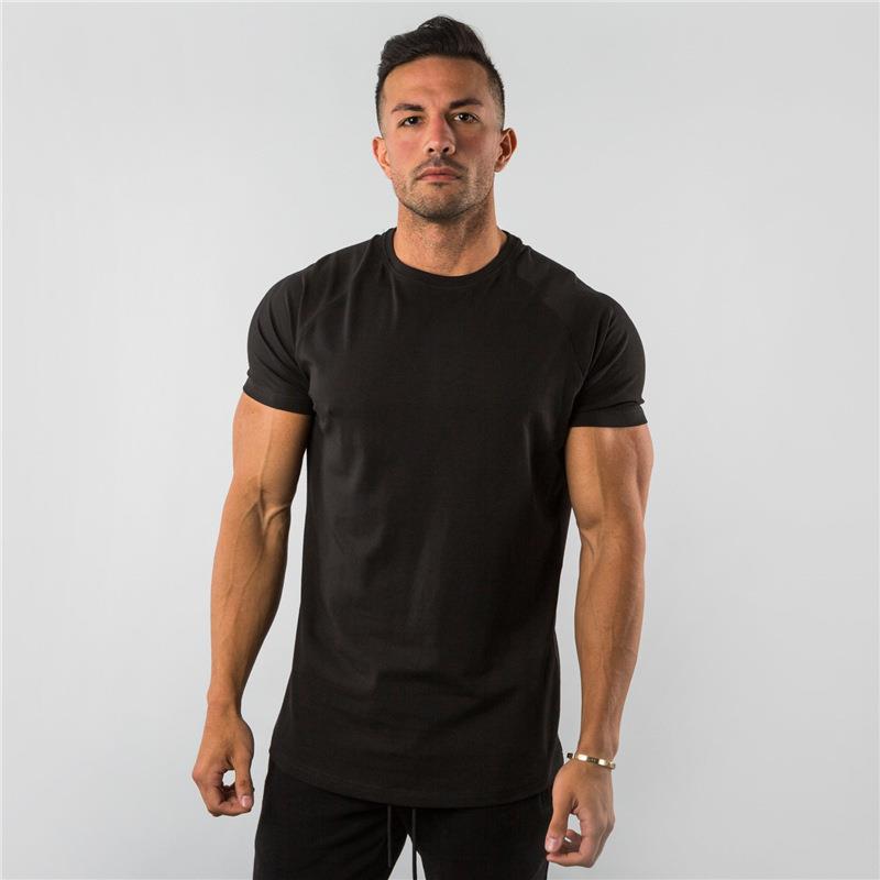 Men's Solid Color Breathable Summer Running T-shirt – European & American Style, 2025 Short-Sleeve Round Neck Casual Fitness Top.