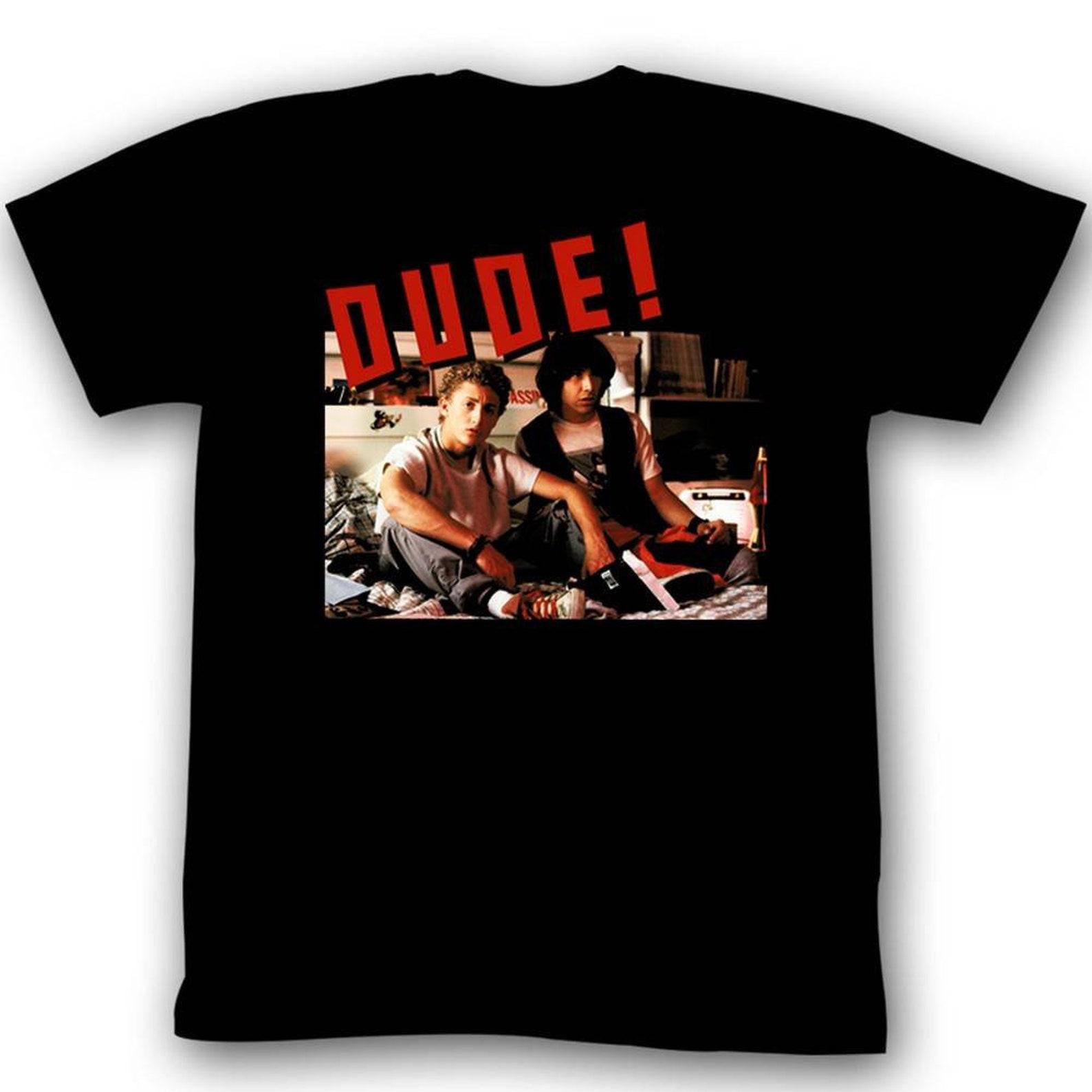 Bill and Ted Dude Black Adult T-Shirt M