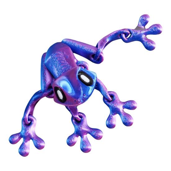 Movable Joints Frog Fridge Magnet 3D Printed Frog Fidget Toy Articulated Animal Model Figurine Magnetic Refrigerator Frog Decoration Ornament