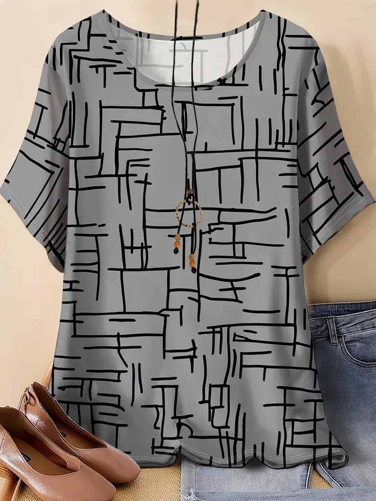 Vintage Women's Casual Loose T-Shirts Printed T-Shirt Fashion Tops Short Sleeves Tees O-Neck Oversized T-Shirt Female Clothing