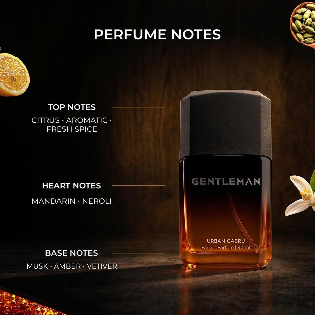 UrbanGabru GENTLEMAN Perfume for Men | Citrus, Fresh, Spice, Mandarin, Musk, Amber | Body Spray for Man | Long Lasting Perfume for Men