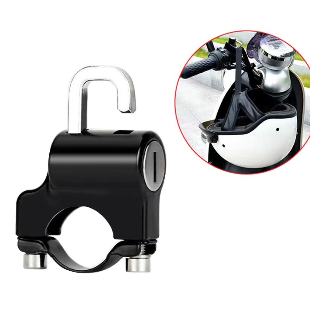 Universal Motorcycle Scooter Street Bike Handlebar Part Helmet Lock Anti-Theft Security Aluminum Alloy Locks with 2 Keys
