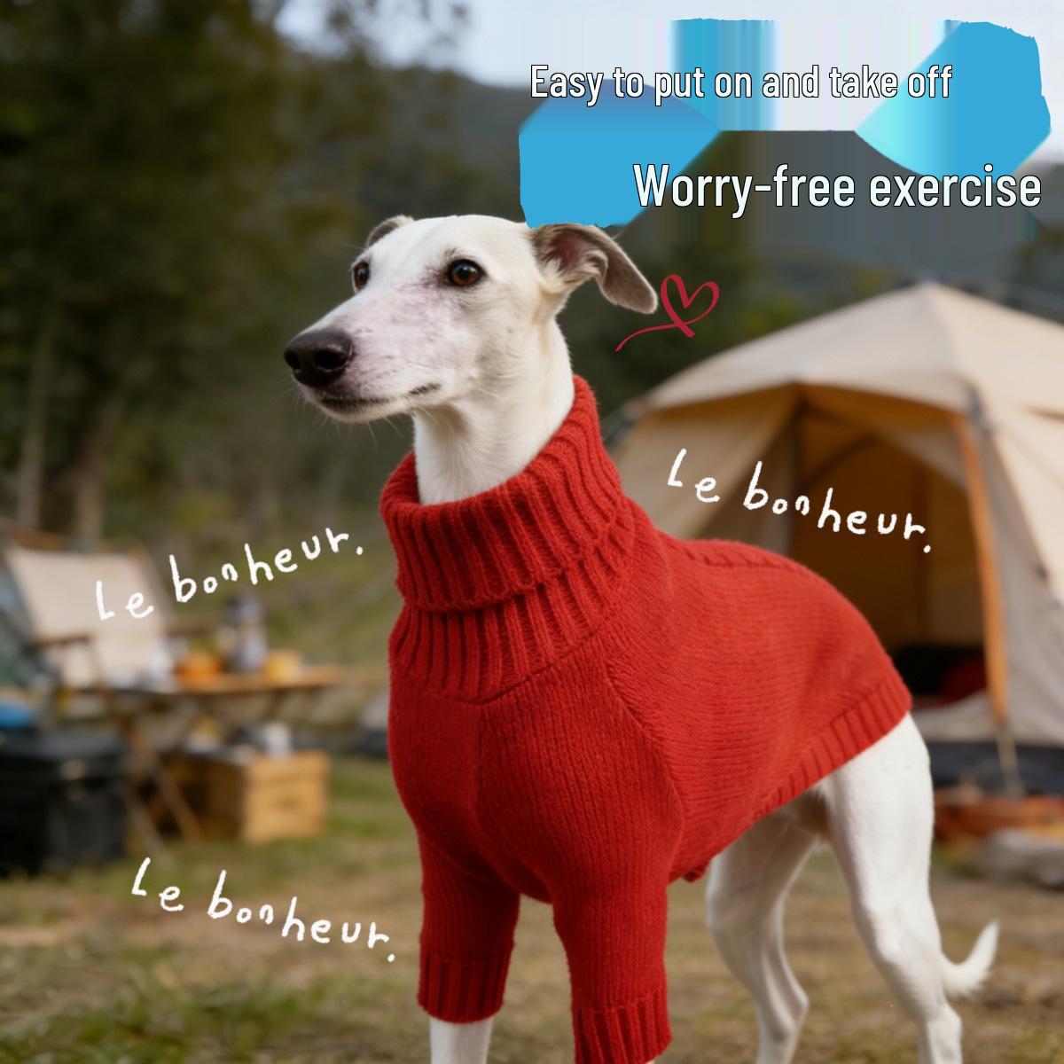 

Cozy Knitted High-Neck Sweater for Medium to Large Dogs - Soft, Comfortable, Long Sleeve Pet Clothing S
