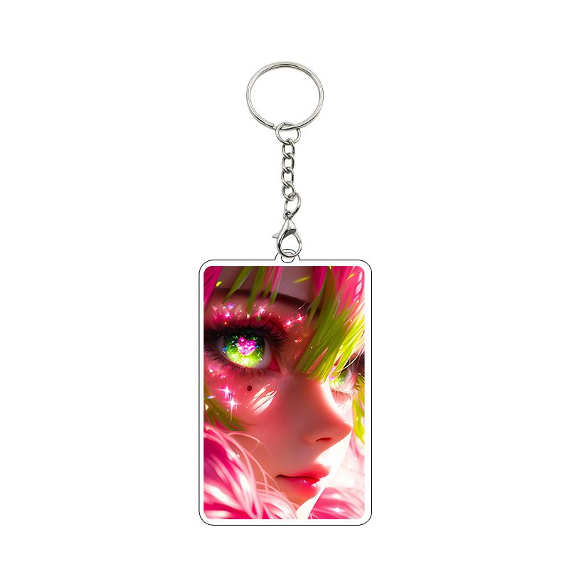 Anime Nezuko Agatsuma Zenitsu Kanroji Mitsuri Cartoon Cool Acrylic Keychain Accessories Figure Pendant Charm Decor Gifts Toys