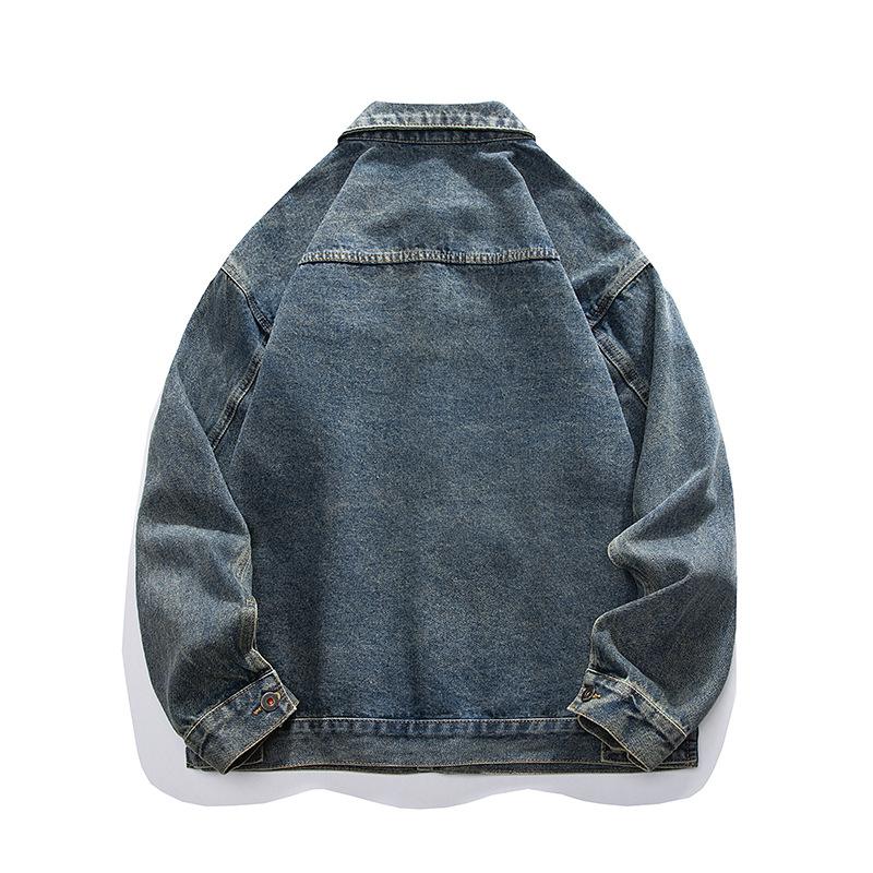 Американская ретро-желтая грязевая джинсовая куртка мужская модная брендовая грубая — фото 6