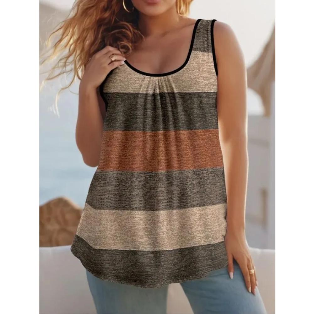 Casual Loose Flower Print T-shirt Fashionable Versatile Women's Top Comfortable Camis Tank Tops
