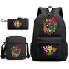 Sprunki Student Starry Sky School Bag Three-piece Rhythm Box Teen Backpack Men's and Women's Casual L