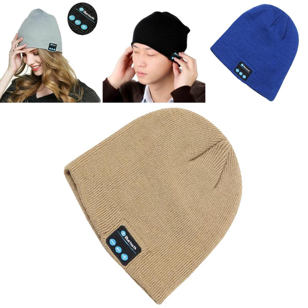 Soft Warm Beanie Hat Bluetooth Smart Cap With Wireless Headphone Set And Speaker Mic