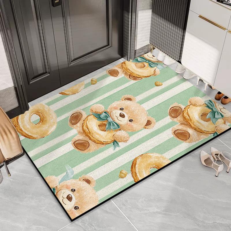 

Входная дверь Мультяшный шелковый коврик для пола Бытовой коврик для грязи у входной двери Уличный грязеотталкивающий пылезащитный ковер Можно подогнать по размеру 40 * 60CM silk ring