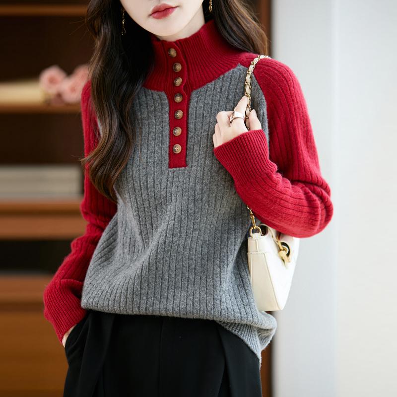 Women Sweater 100% Wool Turtleneck MODERN NEW SAGA Knit Pullover Thick Winter Jumpers Female Knit Tops