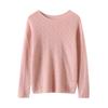 Women's 100% Pure Cashmere Floral Pattern Round Neck Loose Knit Pullover Sweater