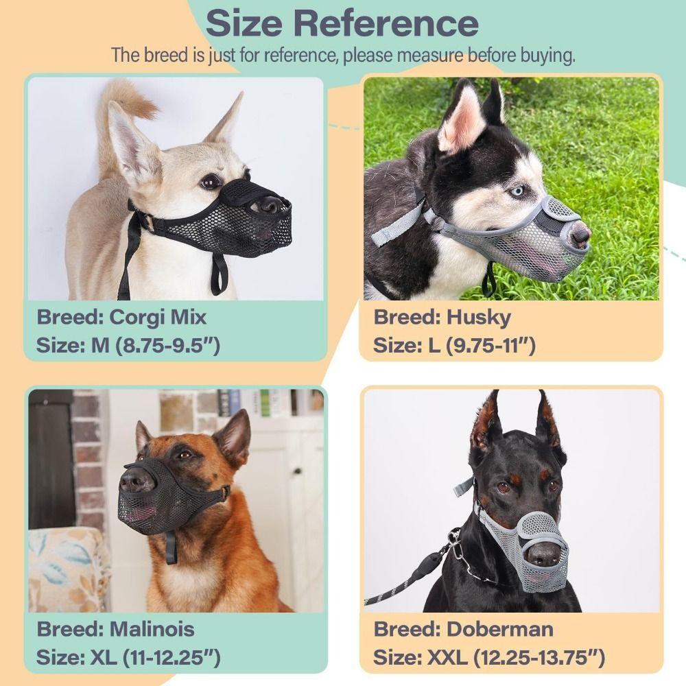 Breathable Mesh Dog Muzzle Anti-Bite Pet Mouth Mask Comfortable Dog Mouth Cover  Small Dogs