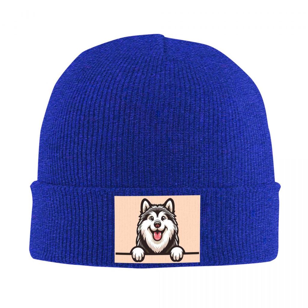 Siberian Husky Alaskan Dog Warm Knitted Cap Winter Knit Bonnet Hat Skullies Beanies Hip Hop Caps for Unisex