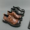 Fashion Classic Men Thick-soled Derby Shoes Black Brown Men Casual Comfortable Breathable Fashionable Big-headed Shoes Social Shoes Men