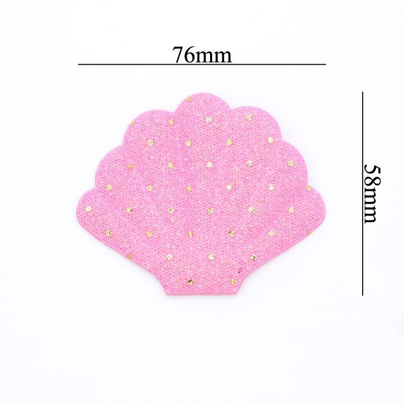 10Pcs 76*58mm Glitter Dot Print Shell Padded Appliques for DIY Cake Topper & Baby Headwear BB Clip Accessories Decor Patches