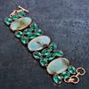 Natural Chrysoprase, Tourmaline Gemstone 925 Sterling Silver Bracelet 7-8" m9L91