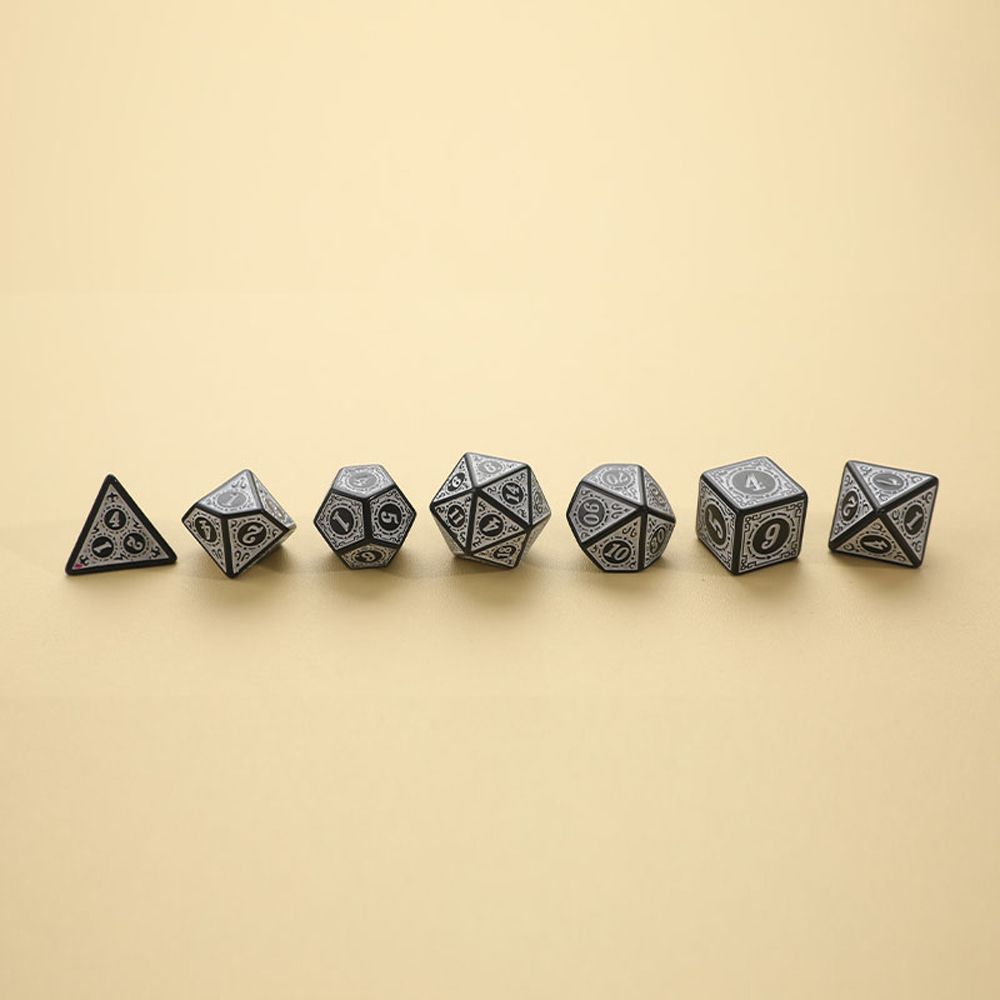 Playing Games Board Games Polyhedral Dices 7pcs Dice Set Game Dice Carved Pattern Dice Set
