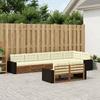 Outdoor Sofa Set with Cushions 8 pcs Natural and Cream