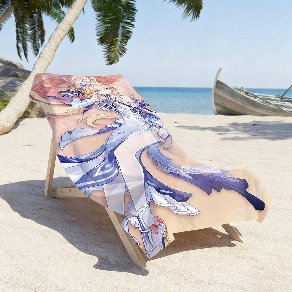 Nicole Reeyn Genshin Impact Game Towel Quick Dry Soft Yoga Swimming Fitness Mountain Climbing Large Beach Towels